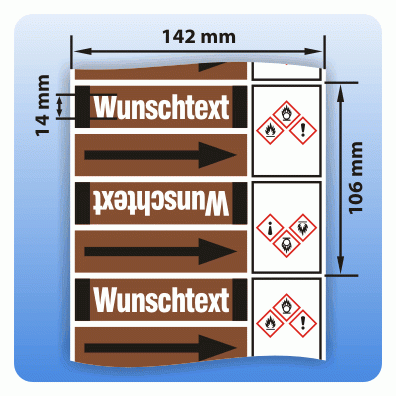 Rohrkennzeichnungsband Gruppe 9: Nichtbrennbare Flüssigkeiten GHS