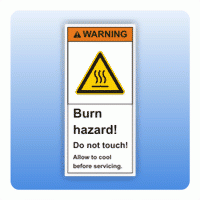 Sicherheitszeichen Burn hazard (ANSI Z535) Aufkleber