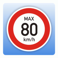 Geschwindigkeitsaufkleber max. 80 km/h