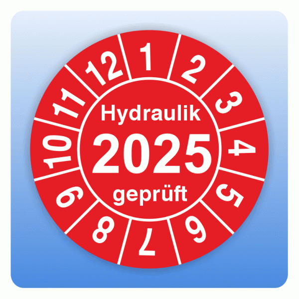 Prüfplakette Hydraulik geprüft