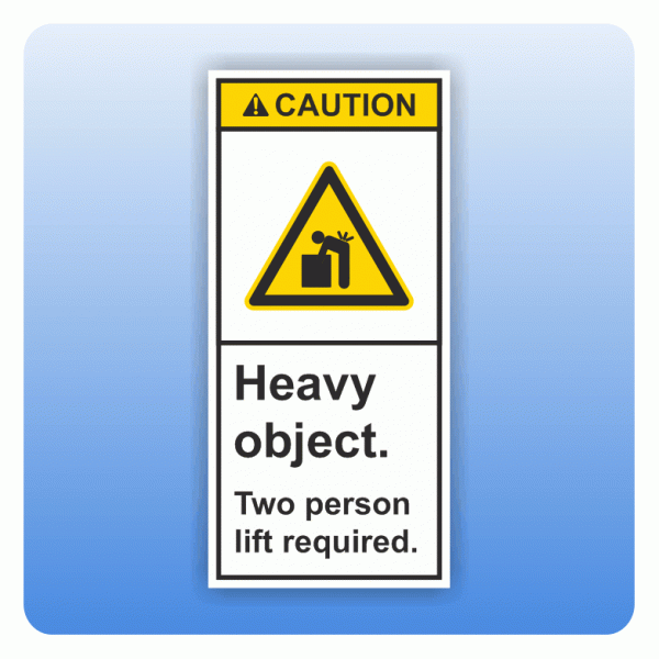 Sicherheitszeichen Heavy objects (ANSI Z535) Aufkleber