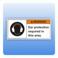 Sicherheitszeichen Ear protection required in this area (ANSI Z535) Aufkleber