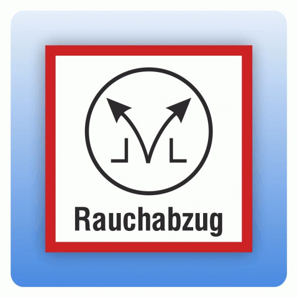 Aufkleber Feuerwehrzeichen Rauchabzug mit Schriftzug