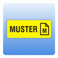 Qualitätssicherung Aufkleber "MUSTER" 20x50 mm gelb mit Symbol