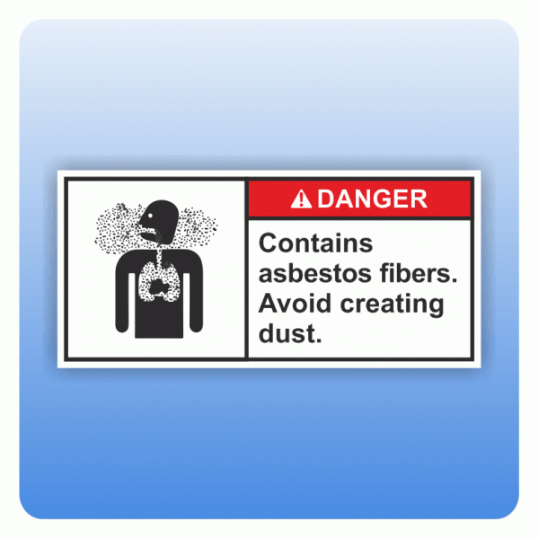 Sicherheitszeichen Contains asbestos fibers (ANSI Z535) Aufkleber