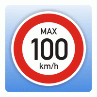 Geschwindigkeitsaufkleber max. 100 km/h