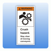 Sicherheitszeichen Crush hazard (ANSI Z535) Aufkleber