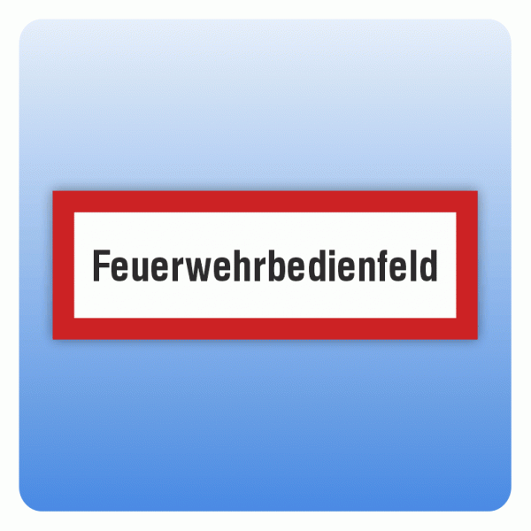 Feuerwehrzeichen Feuerwehrbedienfeld nach DIN 4066