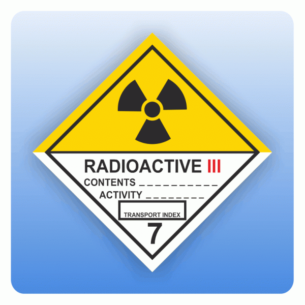 ADR Kennzeichen Gefahrgutklasse 7 Radioactive 3