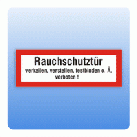 Feuerwehrzeichen Rauchschutztür verstellen verboten nach DIN 4066