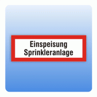 Feuerwehrzeichen Einspeisung Sprinkleranlage nach DIN 4066