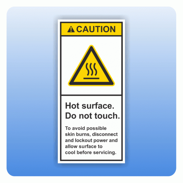 Sicherheitszeichen Hot surface do not touch (ANSI Z535) Aufkleber