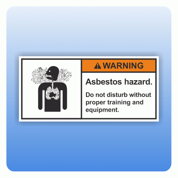 Sicherheitszeichen Asbestos hazard (ANSI Z535) Aufkleber